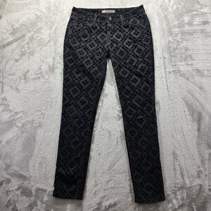 Levis Flocked Brocade Mid-Rise Skinny Jeans Black Women’s Size 28 x 32